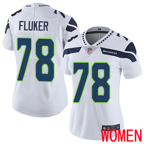 Seattle Seahawks Limited White Women D.J. Fluker Road Jersey NFL Football #78 Vapor Untouchable->women nfl jersey->Women Jersey